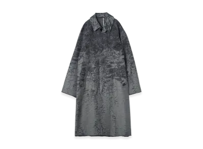 YOKE Cotton Linen Photo Jacquard Balmacaan Coat "Gray"