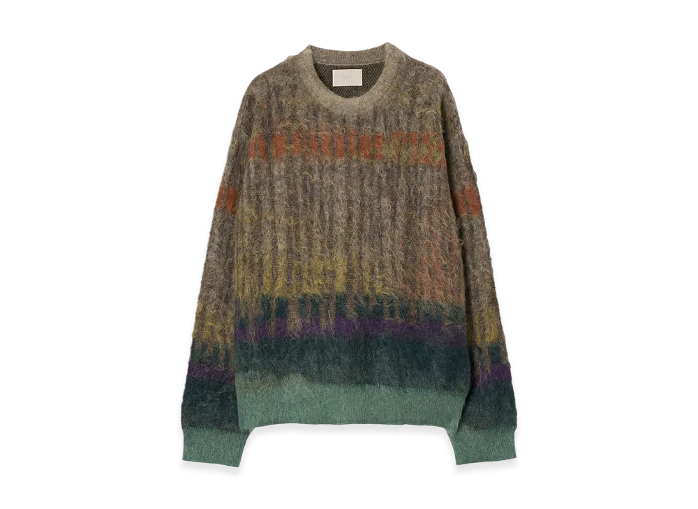YOKE Kid Mohair Wool Brushed Tree Jaquard Sweater "Orker"