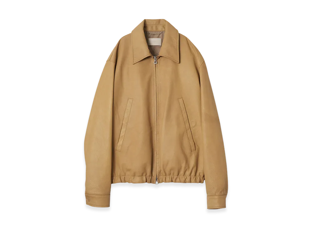 YOKE Goat Suede Nappalan Leather Zip Blouson "Khaki"