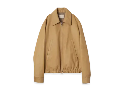YOKE Goat Suede Nappalan Leather Zip Blouson "Khaki"