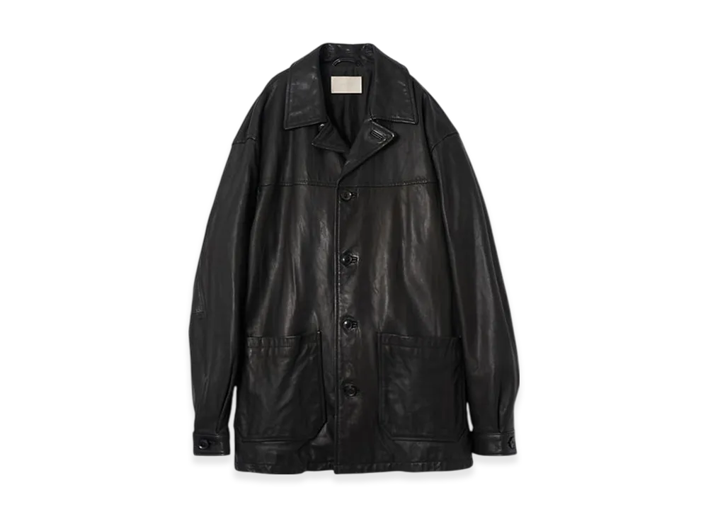 YOKE Goat Leather Car Coat "Black"