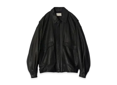 YOKE Cow Leather Flight Jacket "Black"