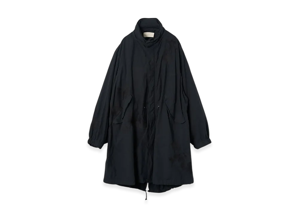 YOKE Cotton Typewriter Cloth Embroidery Snow Parka "Black"