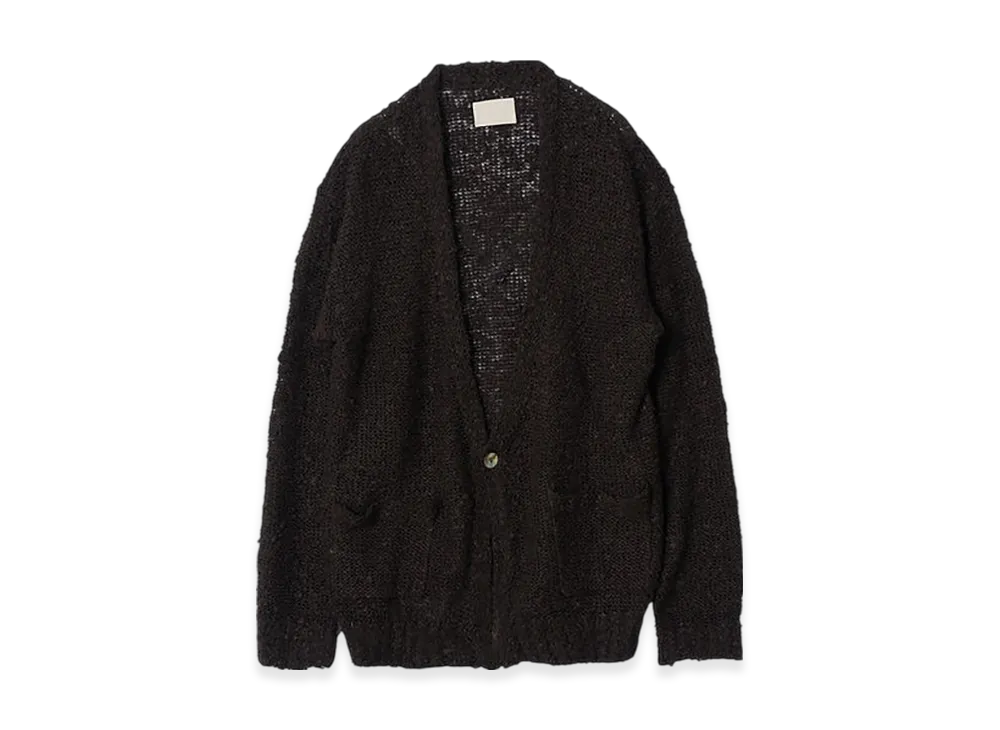YOKE Linen Loop Slub Cardigan "Black"