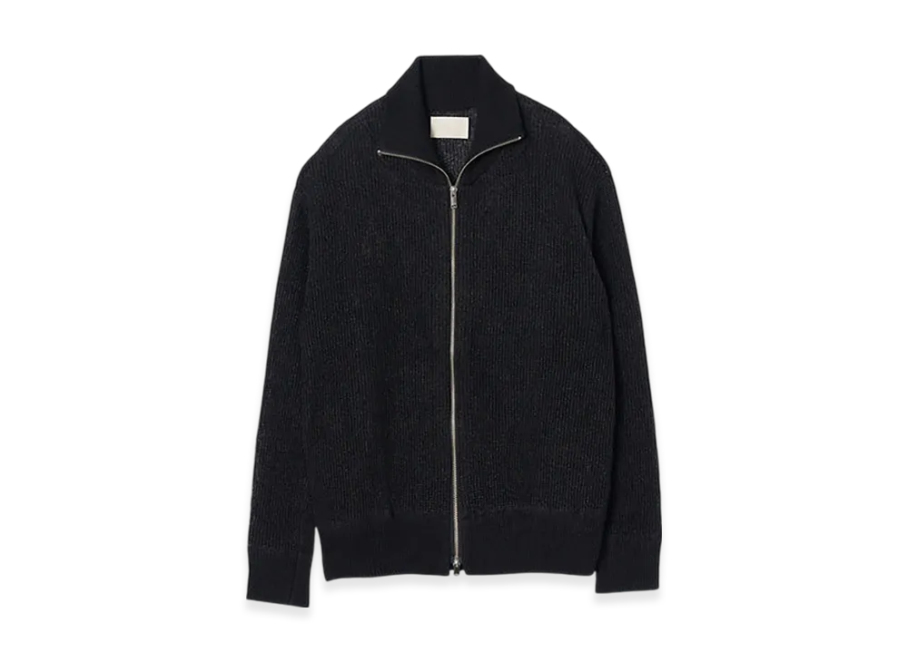 YOKE Washi Rayon Sheer Drivers Knit "Black"