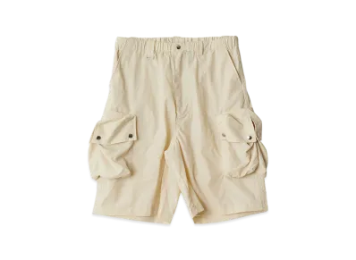 YOKE Light Nylon Taslan Multi Pockets Utility Shorts "Ecru"