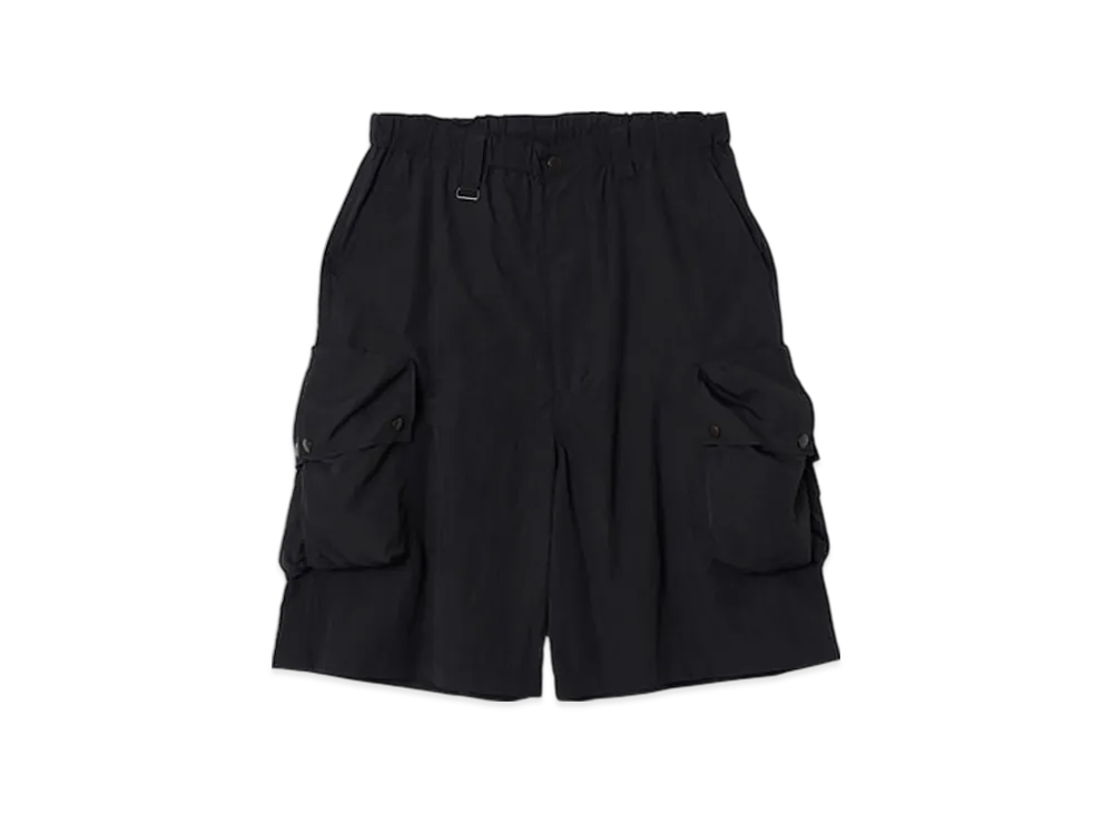 YOKE Light Nylon Taslan Multi Pockets Utility Shorts "Black"