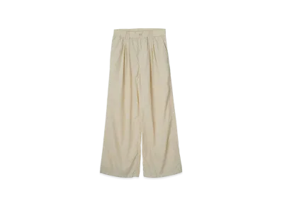 YOKE Light Nylon Taslan 3Pleated Wide-Leg Easy Trousers "Ecru"