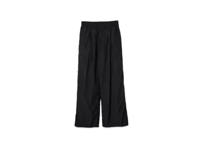 YOKE Light Nylon Taslan 3Pleated Wide-Leg Easy Trousers "Black"