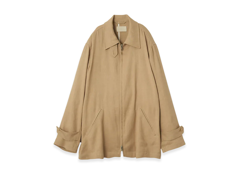 YOKE Linen Acetate Zip Blouson "Beige"