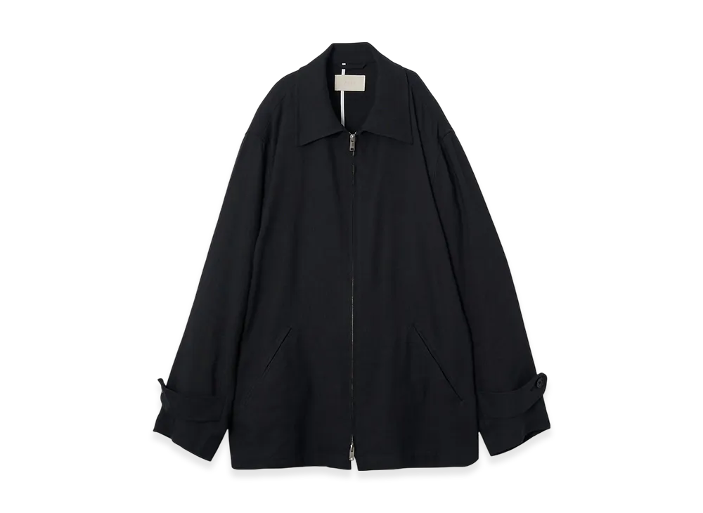 YOKE Linen Acetate Zip Blouson "Black"