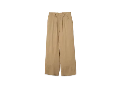 YOKE Linen Acetate Front Gather Wide Trousers "Beige"