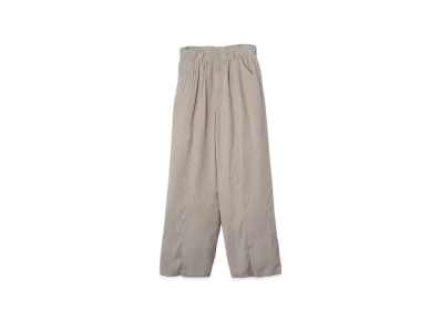 YOKE Linen Acetate Front Gather Wide Trousers "Gray"
