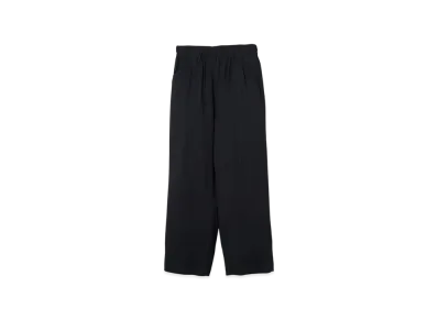 YOKE Linen Acetate Front Gather Wide Trousers "Black"