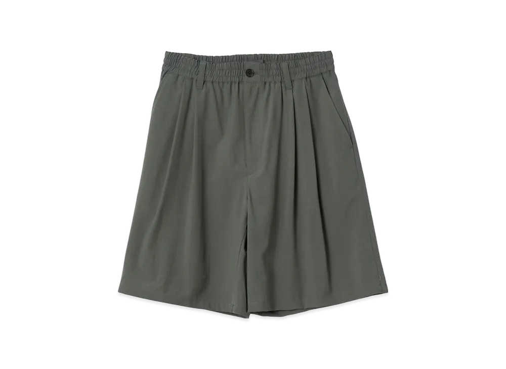 YOKE Super120'S Fine Wool Washer Tropical Wide-Leg Easy Shorts "Gray"