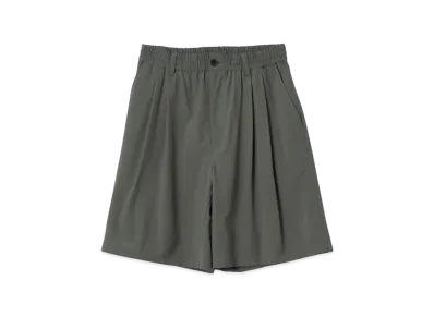 YOKE Super120'S Fine Wool Washer Tropical Wide-Leg Easy Shorts "Gray"