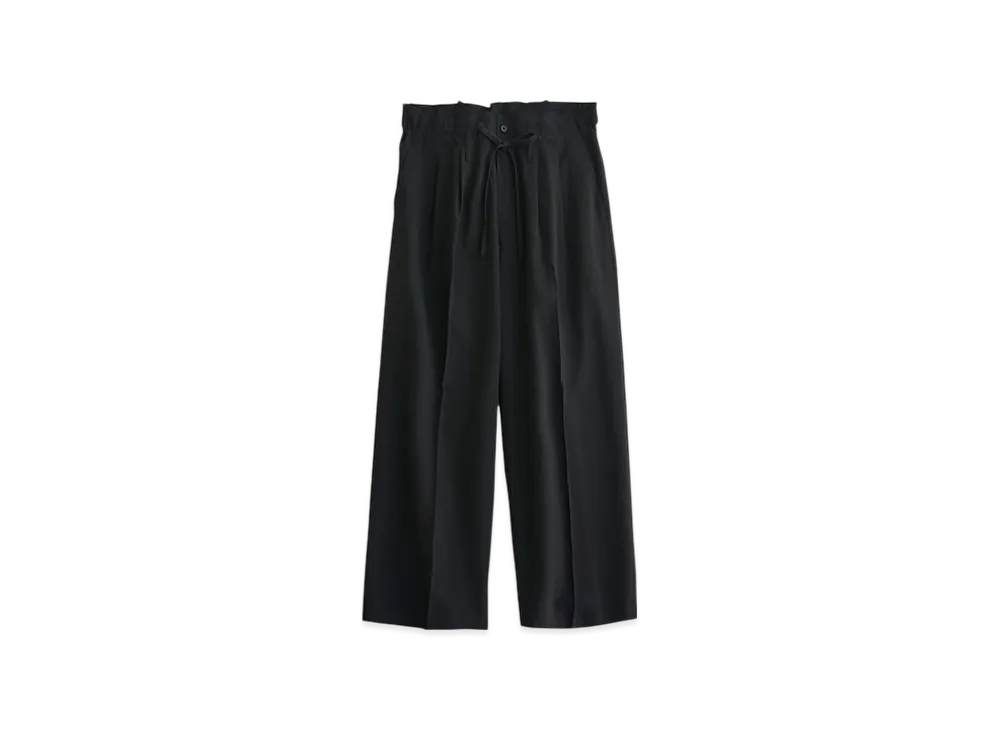 YOKE Wool Tropical Easy Pants Xo "Black"