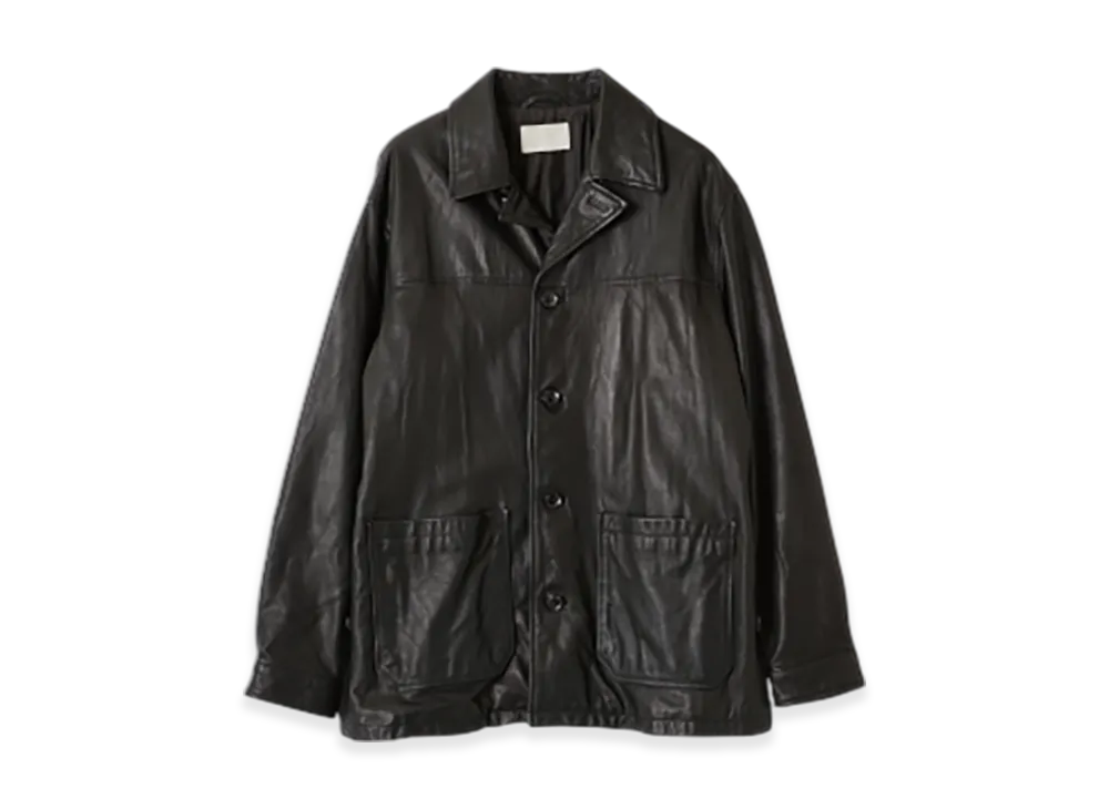 YOKE Goat Leather Car Coat "Black"