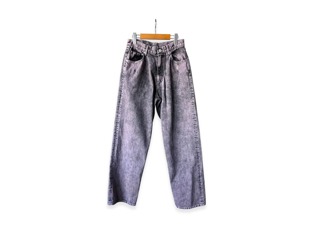 YOKE Bleache&Over Dye Denim Wide Straight 5P Pants "Purple"