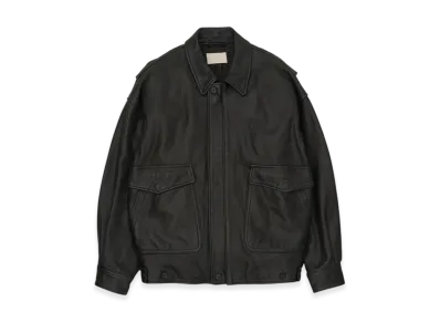YOKE Cow Leather Flight Jacket "Black"