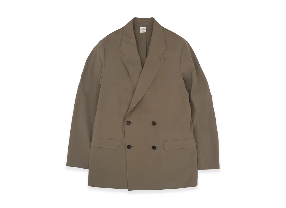 YOKE Wool Washer Tropical Double Breasted Jacket "Sand Beige"