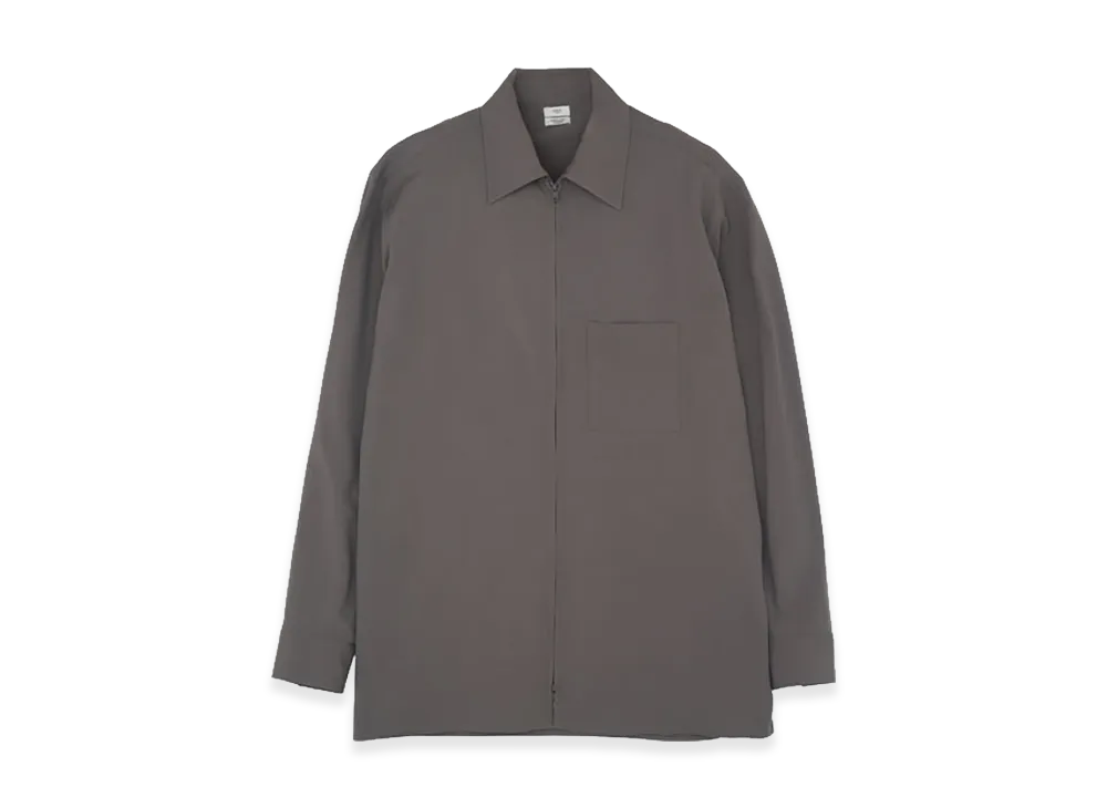 YOKE Wool Washer Tropical Zip Shirt "Gray"