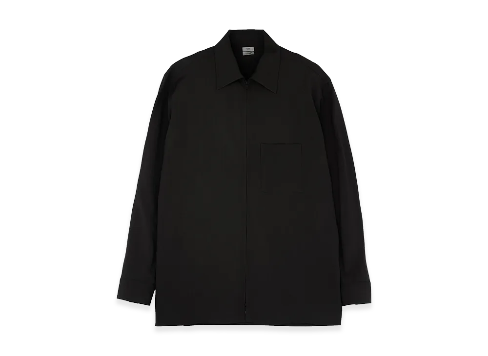 YOKE Wool Washer Tropical Zip Shirt "Carbon"
