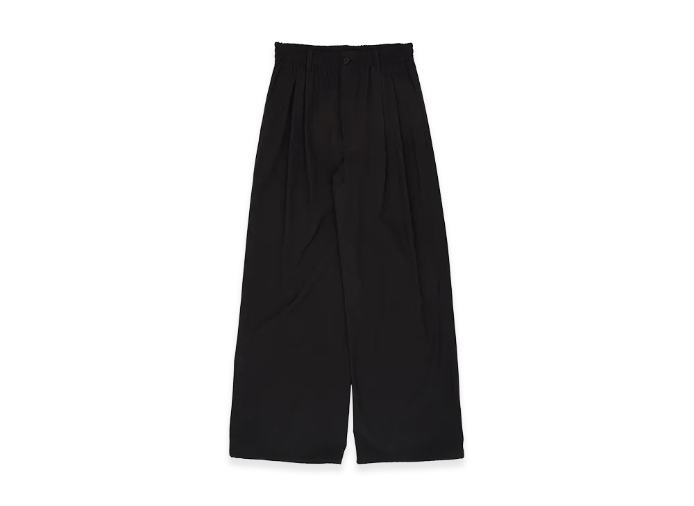 YOKE Wool Washer Tropical 2Pleated Easy Trousers "Carbon"