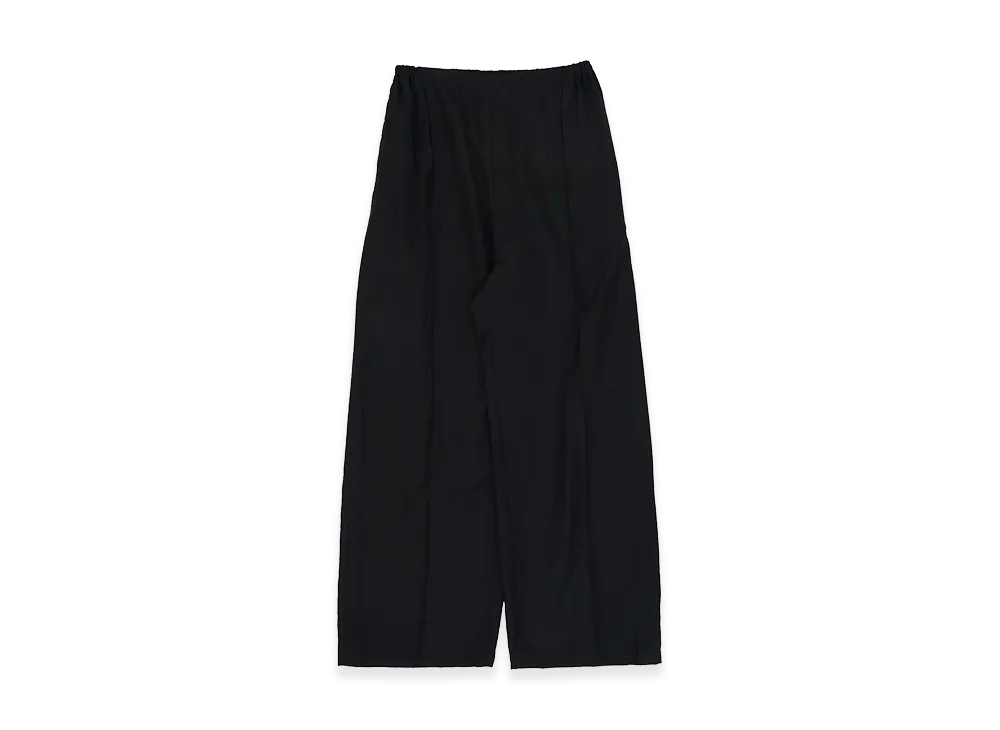 YOKE Wool Nylon Front Flat 1Pleated Easy Trousers "Black"