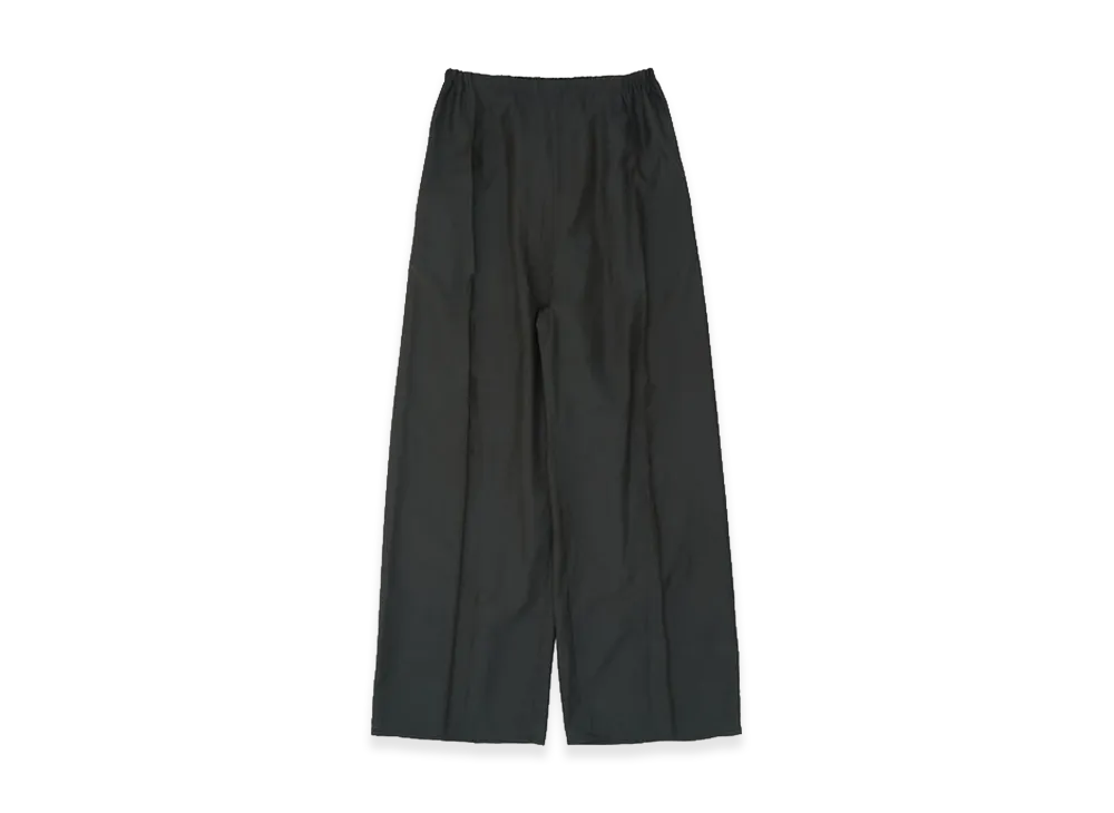 YOKE Wool Nylon Front Flat 1Pleated Easy Trousers "Dark Green"