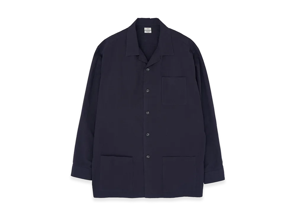 YOKE Cotton Typewriter Garment-dyed Shirt Jacket "Navy"