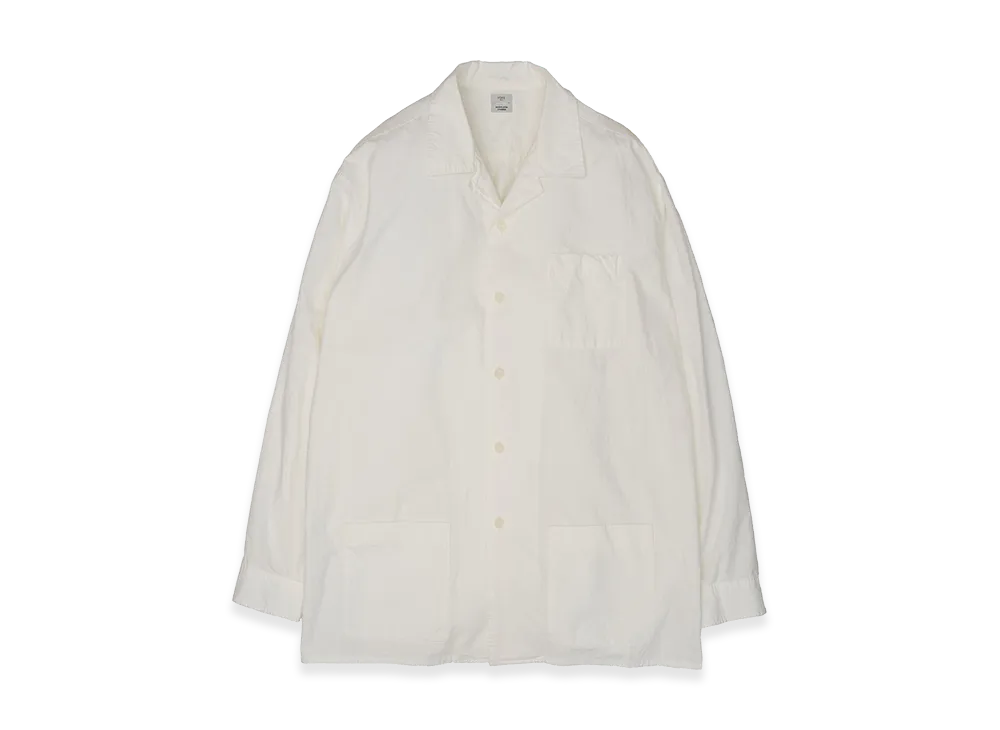 YOKE Cotton Typewriter Garment-dyed Shirt Jacket "White"