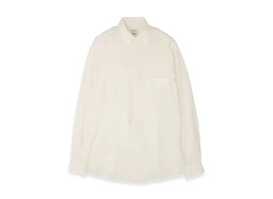 YOKE Cotton Silk Twill Garment-dyed Loosed Shirt "White"