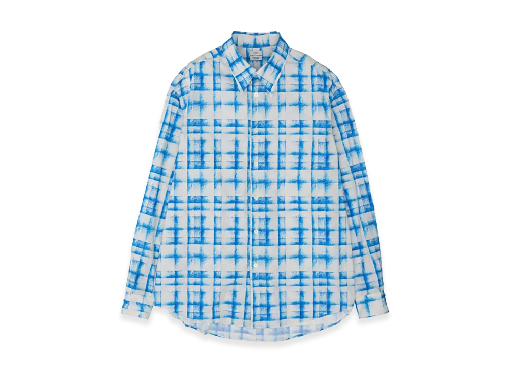 YOKE Plaid Cotton Typewriter Loose Fit Shirt "White"