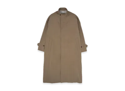YOKE Cotton Nylon Vintage Twill Stand Collar Over Coat "Khaki"