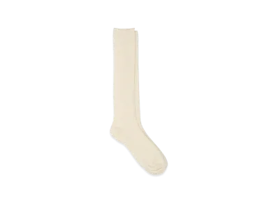 YOKE Washable Wool High Socks "White"