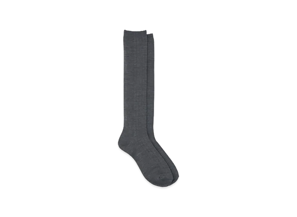 YOKE Washable Wool High Socks "Top Gray"
