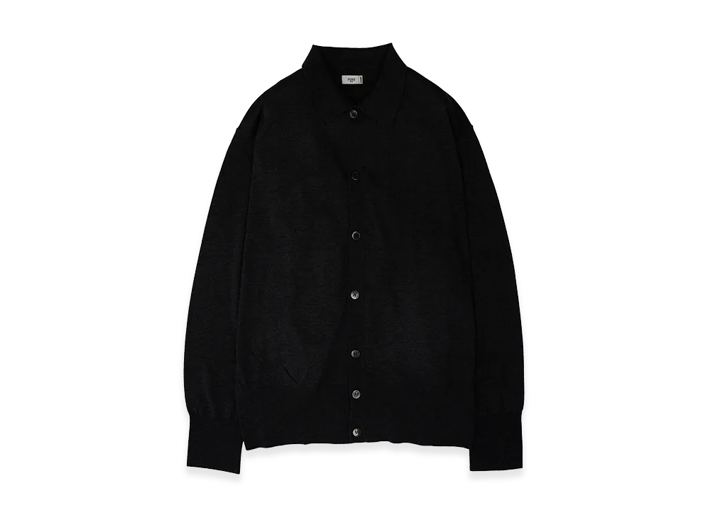 YOKE Silk Cashmere Knit Shirt "Black"