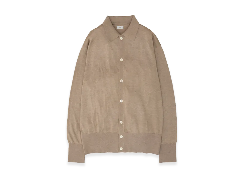 YOKE Silk Cashmere Knit Shirt "Top Beige"