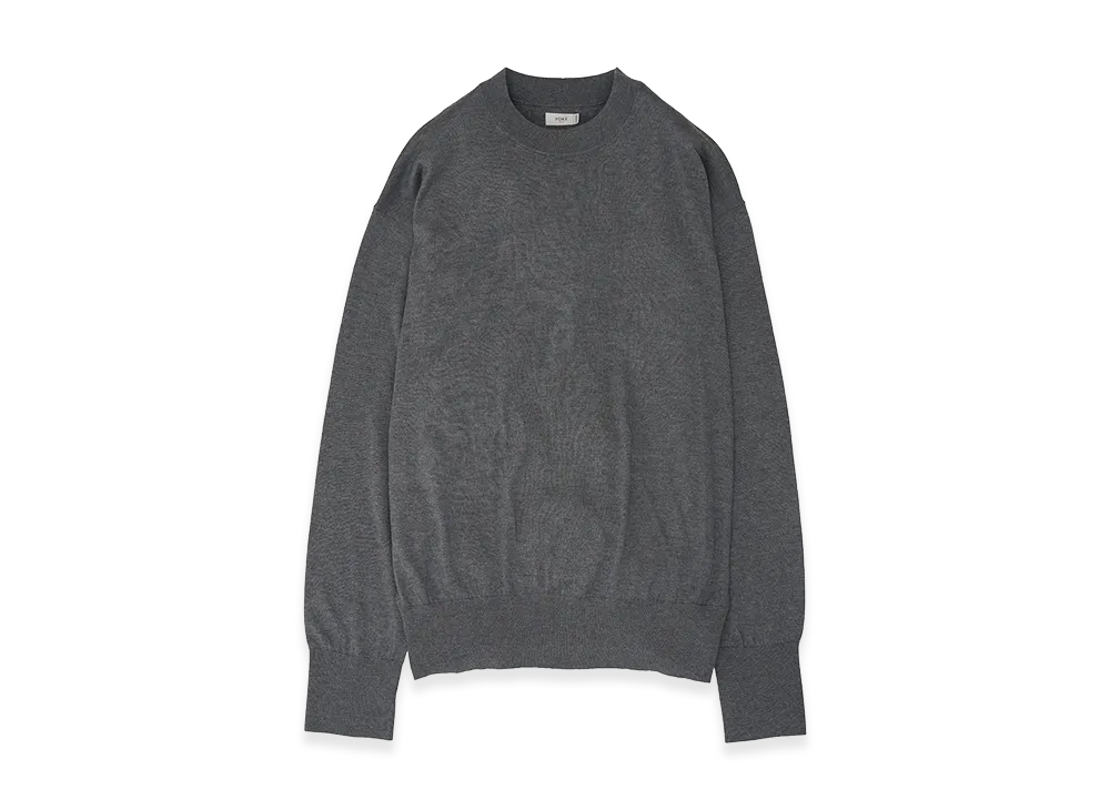 YOKE Silk Cashmere Knit Crewneck Sweater "Top Gray"