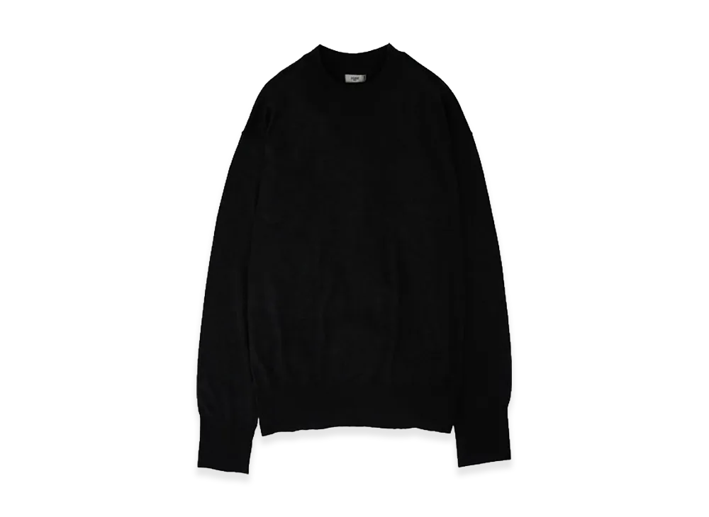 YOKE Silk Cashmere Knit Crewneck Sweater "Black"