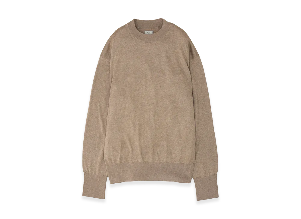 YOKE Silk Cashmere Knit Crewneck Sweater "Top Beige"