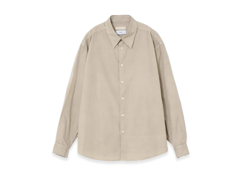 YOKE x Graphpaper Suvin Gold Cotton Poplin Pigment Dyed Regular Collar Shirt "Greige"