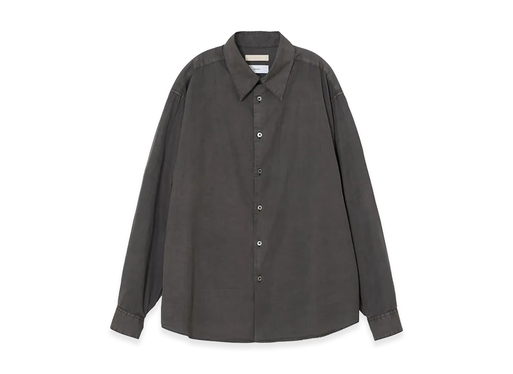 YOKE x Graphpaper Suvin Gold Cotton Poplin Pigment Dyed Regular Collar Shirt "Black"