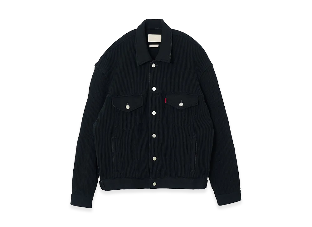 YOKE Connected Knit Denim Trucker Jacket "Black"