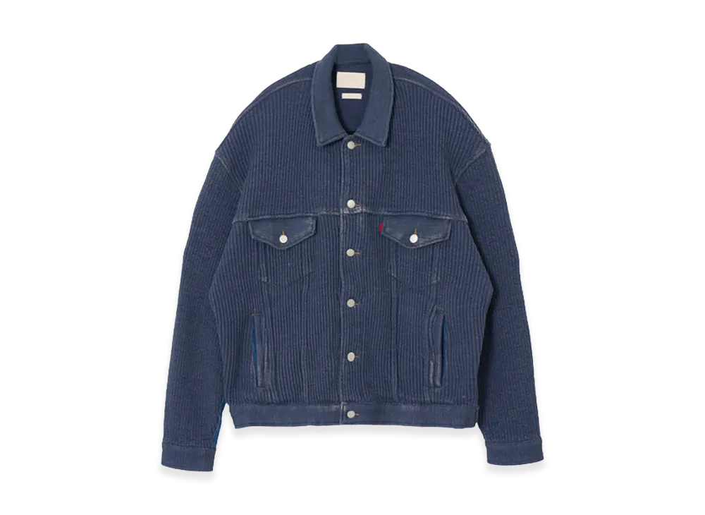 YOKE Connected Knit Denim Trucker Jacket "Indigo"
