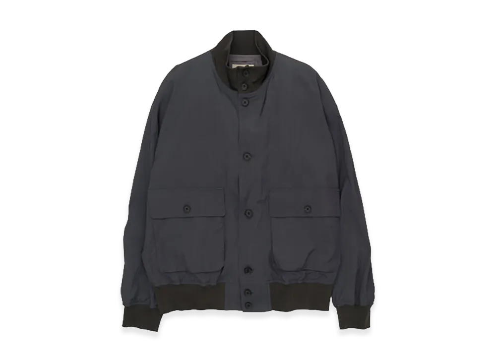 YOKE Silk Nylon Driving Blouson "Fog Navy"