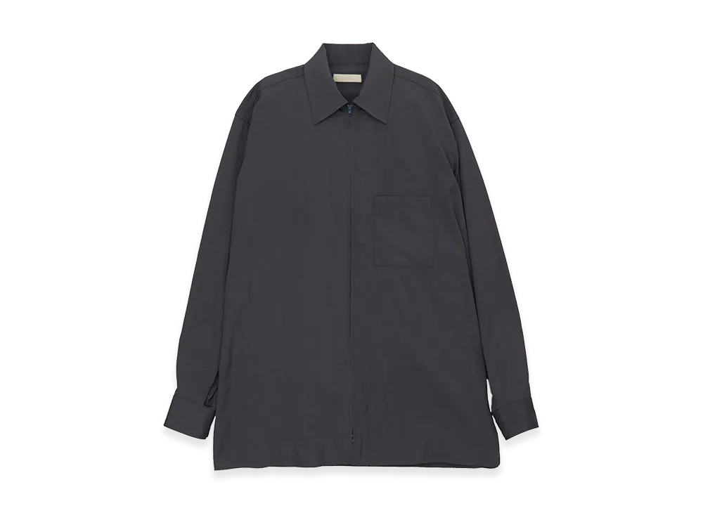 YOKE Silk Nylon Zip Shirt "Fog Navy"