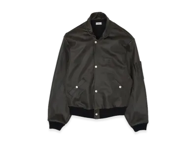 YOKE Cracked Leather Flight Jacket "Black"