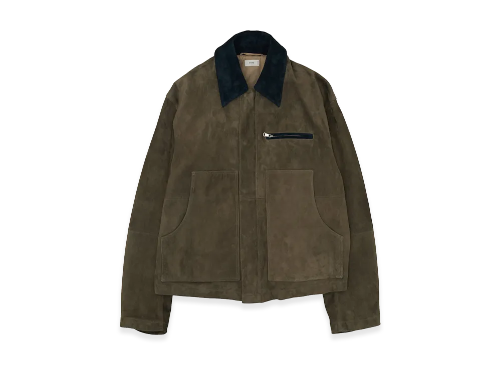 YOKE Goat Suede Work Jacket "Khaki"
